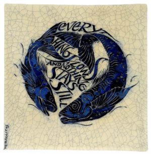 Iris Milward - Two Fishes Card - "Everything flows and nothing stays still"