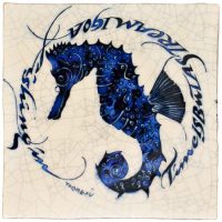 Iris Milward - Seahorse Card "Time is but a stream I go a fishing in"