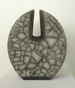 christina peters raku slotted vase side