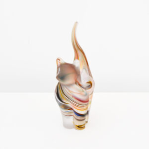 Richard Glass – Handmade Glass Cat, multicoloured, satined