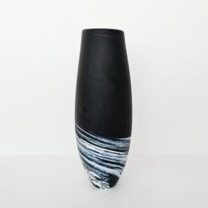 Richard Glass – Tall Black Seaspray Vase