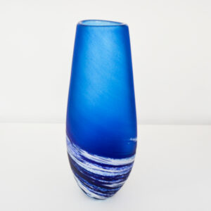 Richard Glass – Tall Blue Seaspray Vase - Image 2