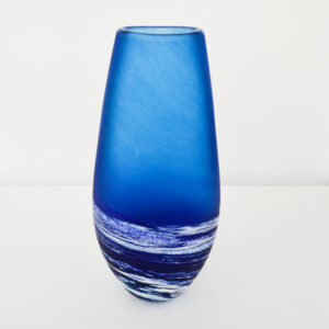 Richard Glass –Tall Blue Seaspray Vase