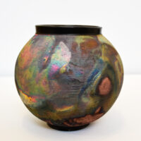 Abi Higgins - Smoke Fired Copper Raku Moon Jar