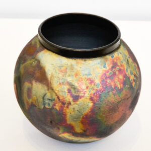 Abi Higgins - Smoke Fired Copper Raku Moon Jar - Image 3