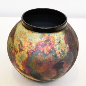 Abi Higgins - Smoke Fired Copper Raku Moon Jar - Image 2