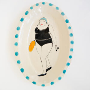 Lucie Sivicka - Wild Swimming Illustrated Oval Dish