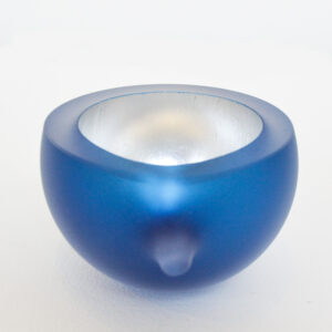 Emmy Palmer - Aqua Glass and Silver Pip Bowl - Image 2