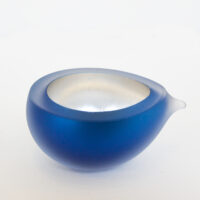 Aqua Glass and Silver Pip Bowl