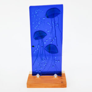 Susan Dare-Williams - Glass Jellyfish Picture on Wooden stand - Image 4