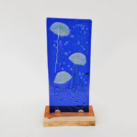 Susan Dare-Williams - Glass Jellyfish Picture on Wooden stand