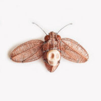 Kate Packer - Wire Moth skull Brooch