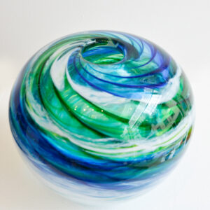 Richard Glass – Blue/Green Pebble Vase