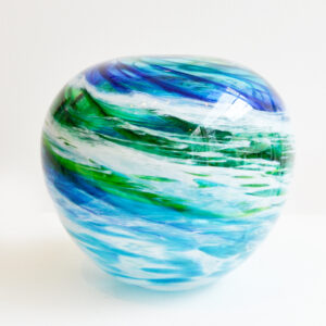 Richard Glass – Blue/Green Pebble Vase - Image 2