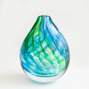 Richard Glass – Blue/Green Mini Pebble Vase - Image 2