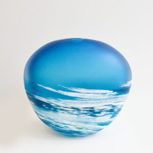 Richard Glass – Large Blue Seaspray Vase - Image 3