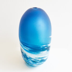 Richard Glass – Large Blue Seaspray Vase - Image 2