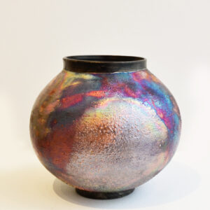 Abi Higgins - Smoke Fired Copper Raku Moon Jar
